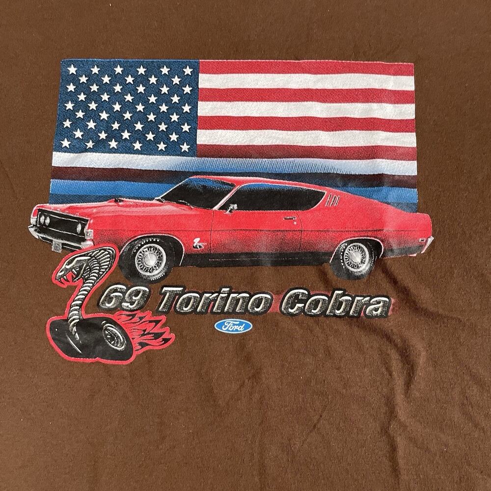 Vintage 69 Ford Torino Cobra Muscle Car Graphic T-shirt Size X-Large - Picture 2 of 6